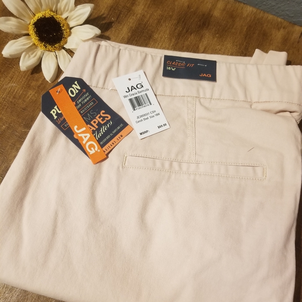 JAG Jean's Gracie Bermuda Shorts Plus Size NWT